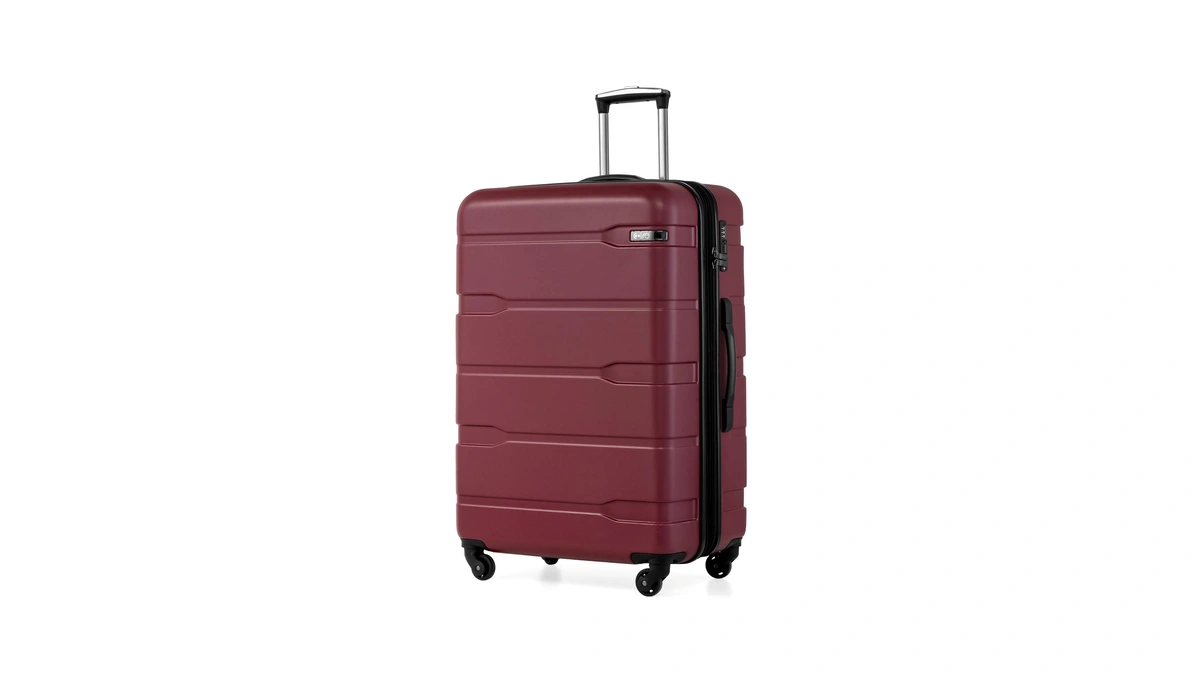 Coolife Expandable Large Checked Luggage Hardside Pc+abs Suitcase With Tsa