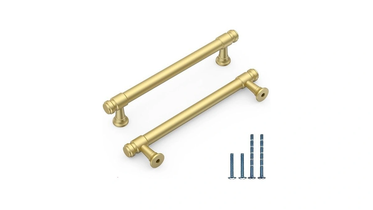 Knoklock 10 Pack Brushed Gold Cabinet Pulls 5 Inch(128mm) Kitchen