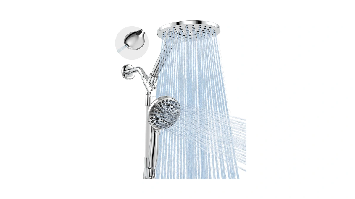 Makefit Dual Handheld Shower Head Combo, 2-in-1 Rain Shower Heads