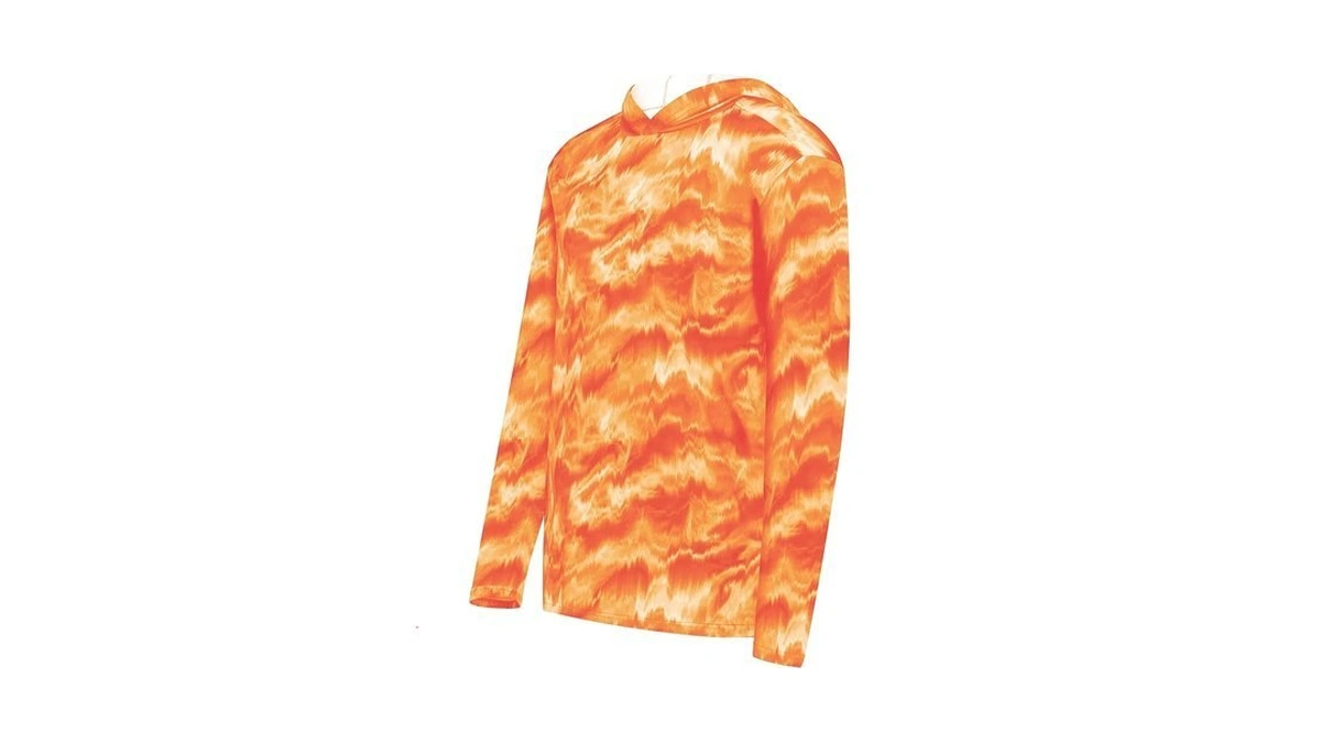 Holloway Stock Cotton-touch Poly Hoodie Orange Shockwave Print S