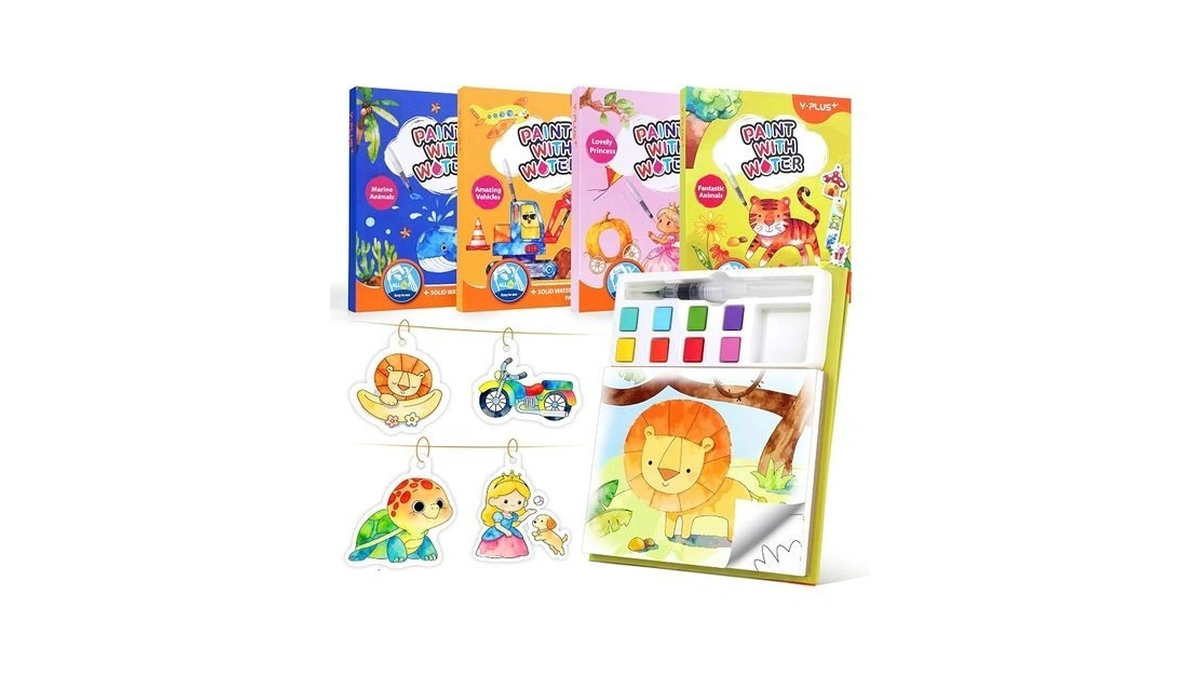 Yplus Paint With Water Coloring Book For Toddlers, 4 Pack