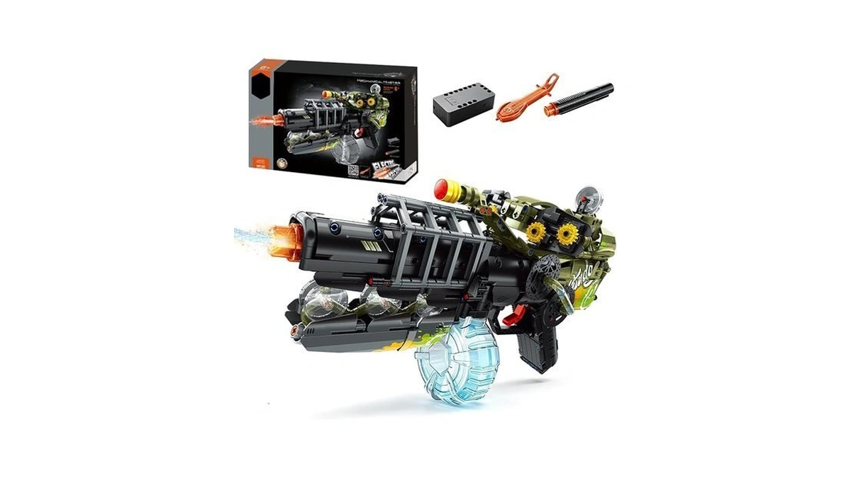Electric Water Gun Building Gun That Shoots, Motorized Squirt Gun-830pcs