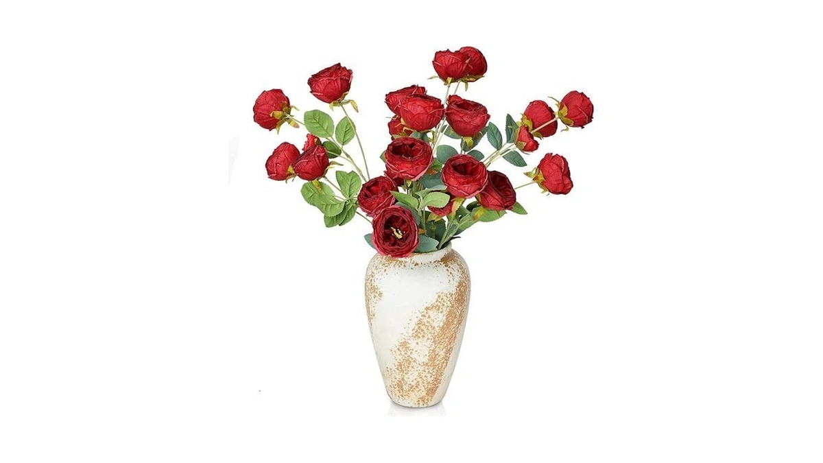 Xoetcp 4 Pcs Faux Silk Peonies Flowers - Vintage Artificial