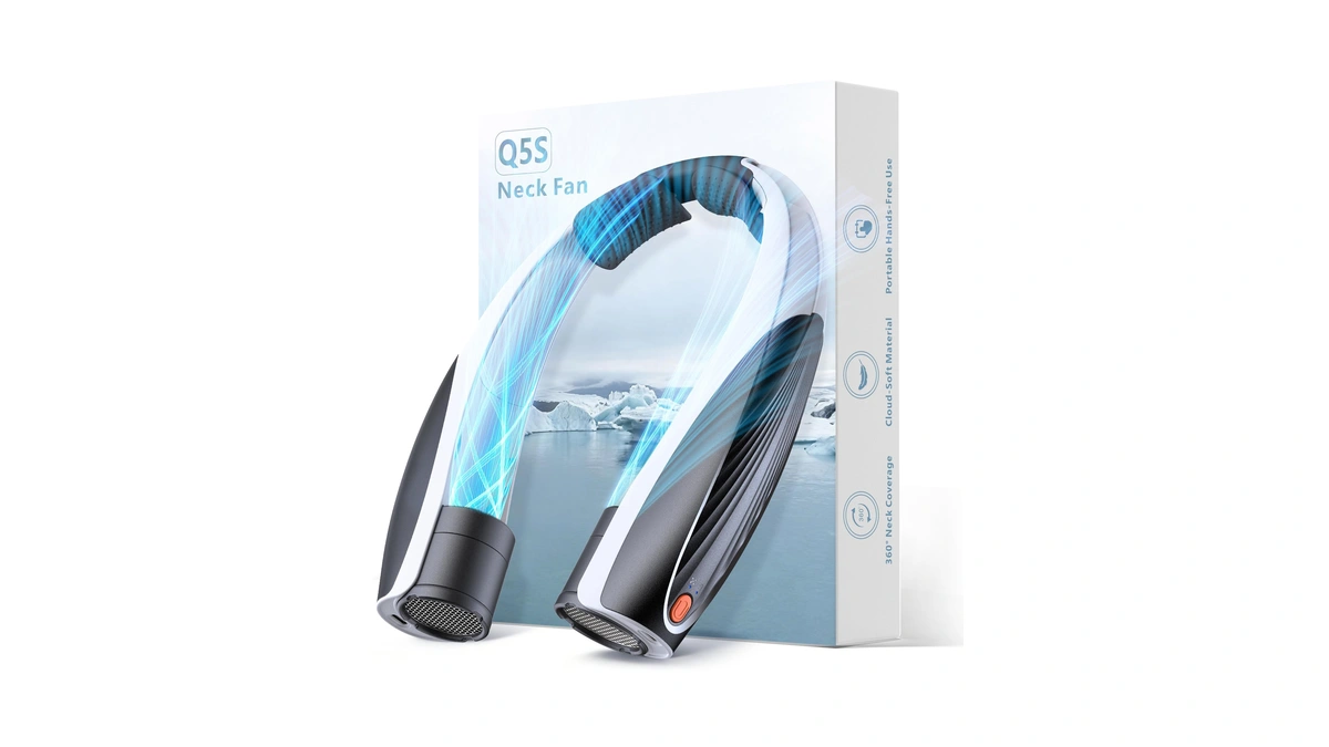 Genvu Portable Neck Fan, Max 20h, Rechargeable Personal Fan With