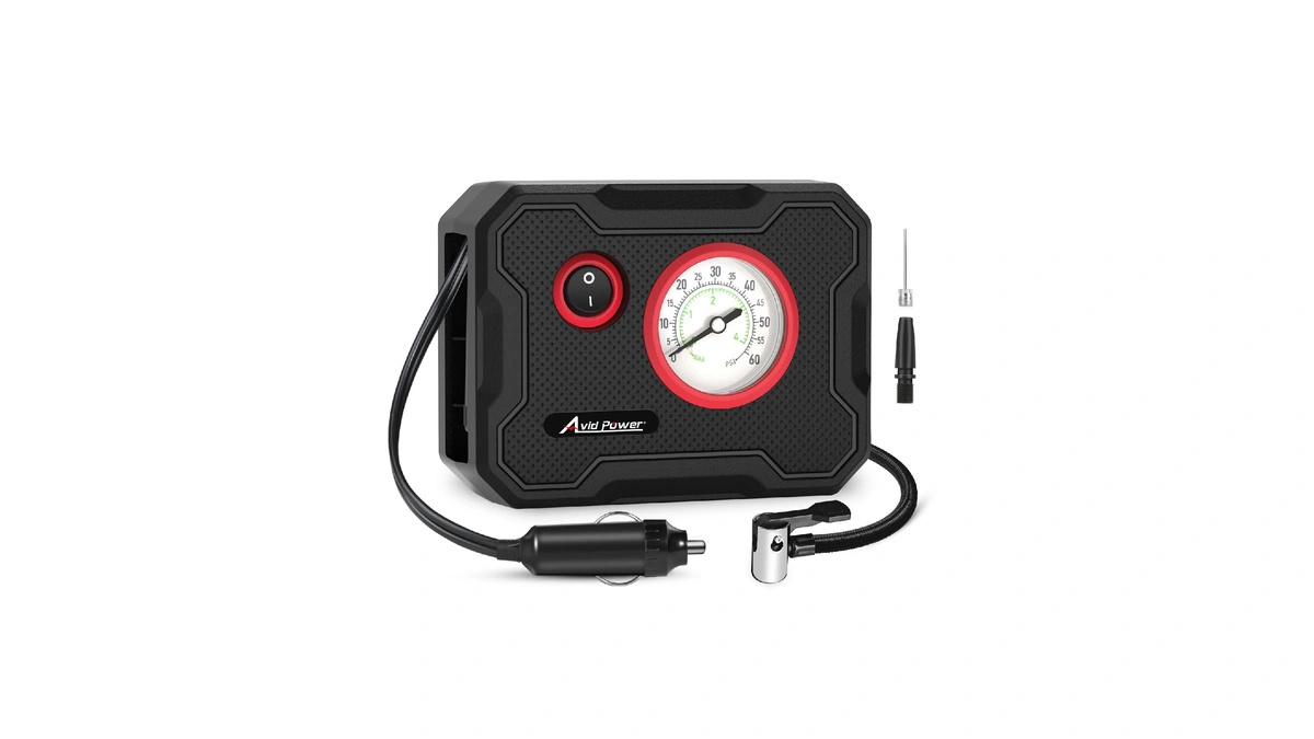 Avid Power 12v Tire Inflator Portable Air Compressor, Portable Car