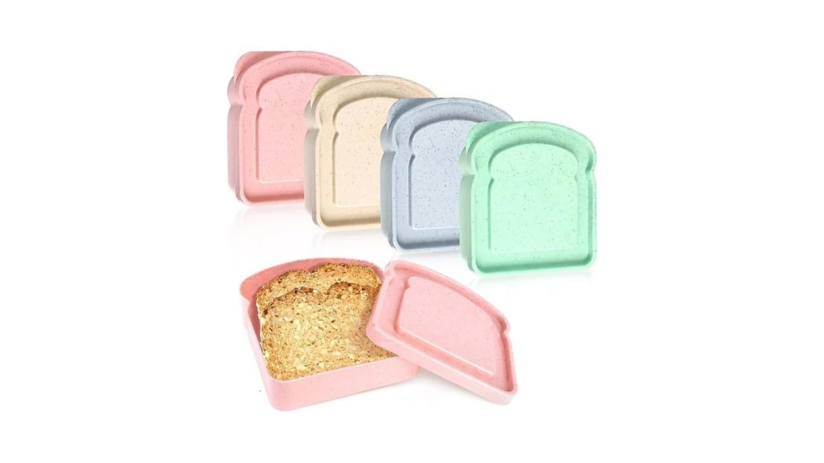 Gothabach 4pcs Toast-shaped Sandwich Containers For Lunch Boxes