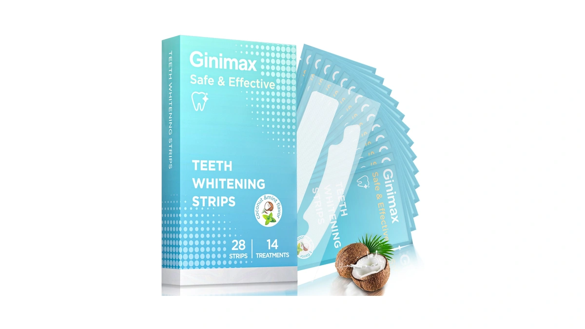 Ginimax Teeth Whitening Strips For Sensitive Teeth, 14 Treatments With