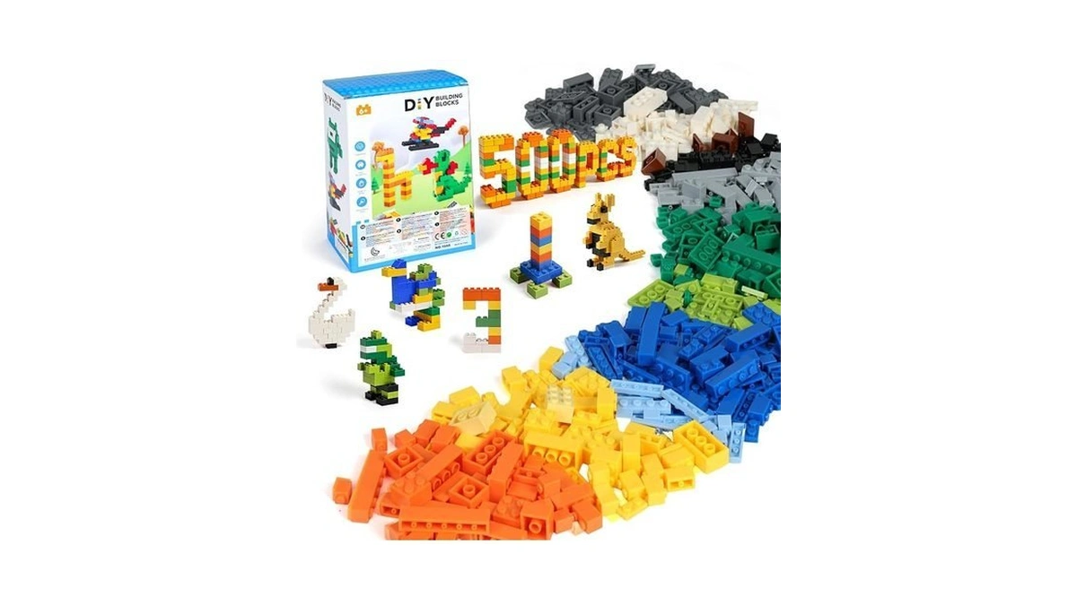 Lekebaby 500pcs Classic Building Bricks Kit - Boys Gift Basic