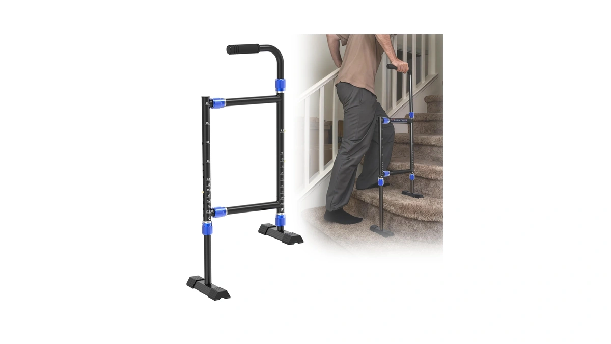 Stair Assist Cane & Step Cane For Seniors, Adjustable Height