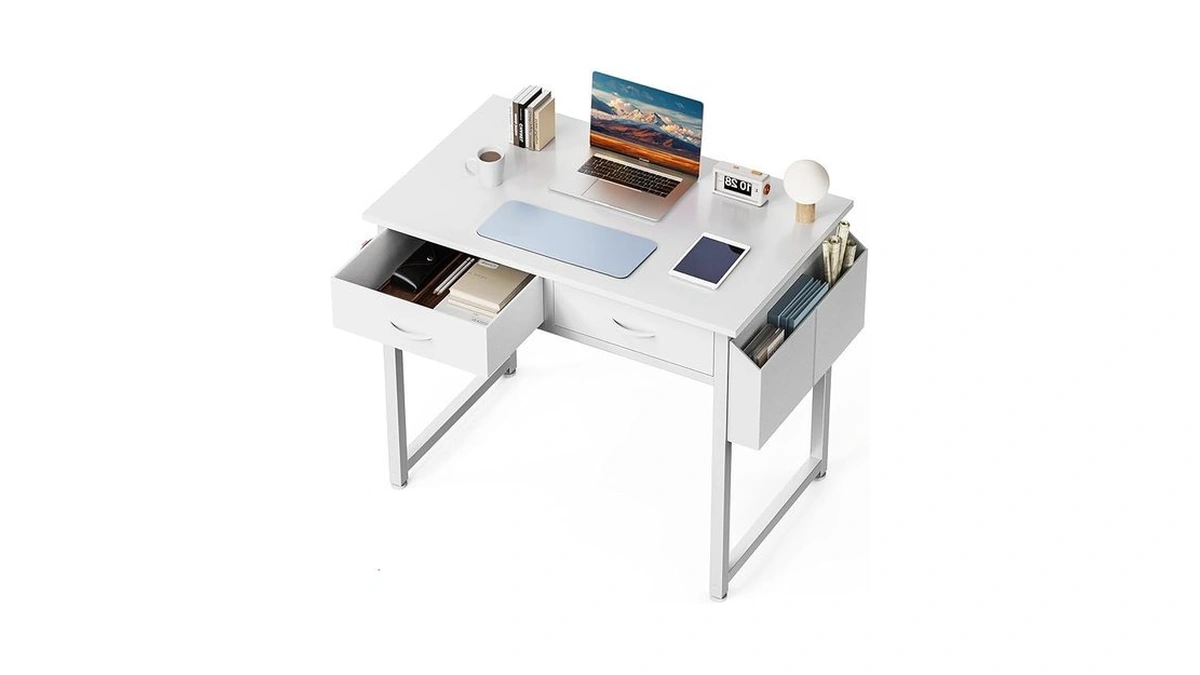 Dumos 32" Home Office Computer Desk With Drawers, Small Gaming