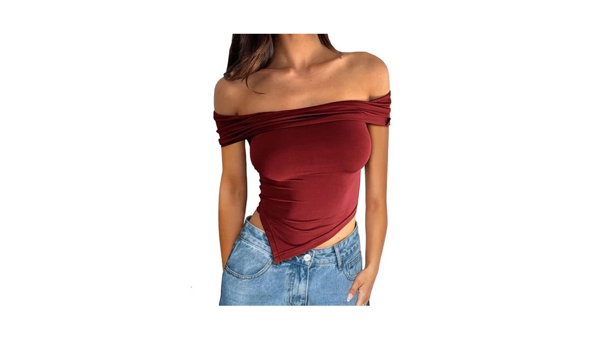 Peiara Asymmetrical Y2k Summer Cute Off Shoulder Tops Women Going
