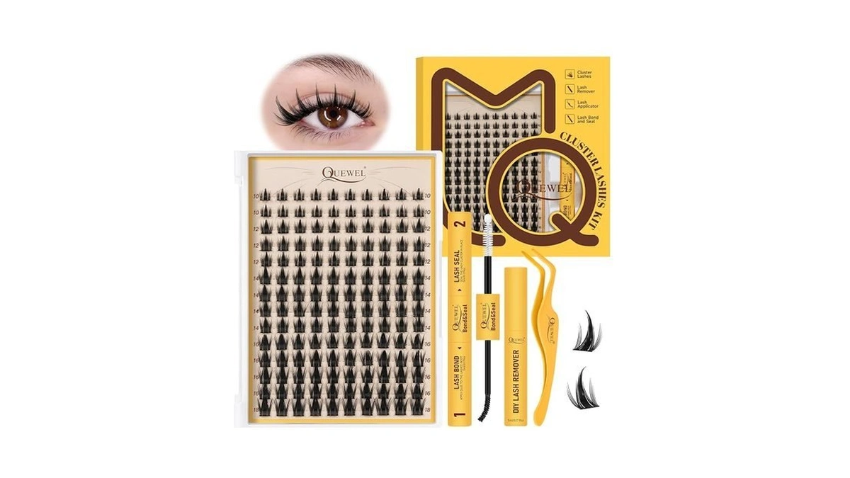 Quewel Fairy-lash Clusters Kit, 140pcs Manga-eyelash Clusters Kit Mix10-18mm Cluster