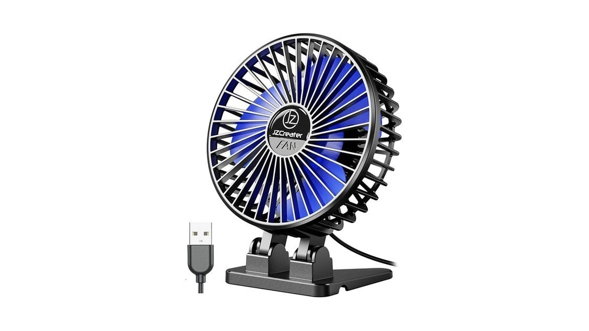 Jzcreater Usb Desk Fan, Mini Portable Fans, 3 Speeds Desktop