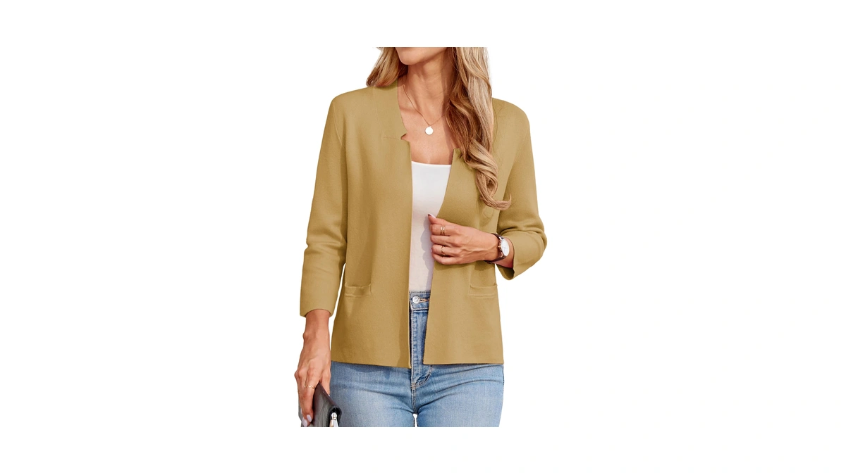 Grace Karin Women Casual Work Knit Sweater Blazer Open Front