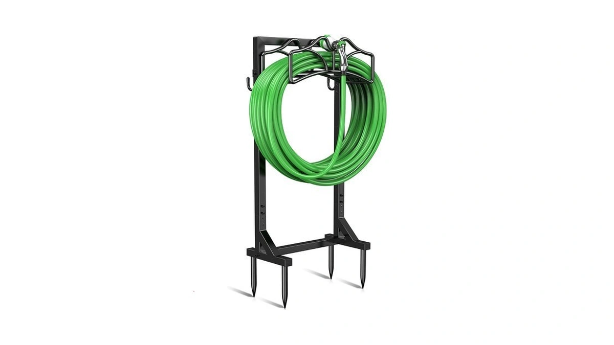 Keten Garden Hose Holder, Detachable Metal Water Hose Holder Stand,