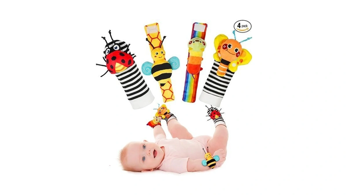 Infinno Baby Wrist Rattle Socks And Foot Finder Set, Perfect