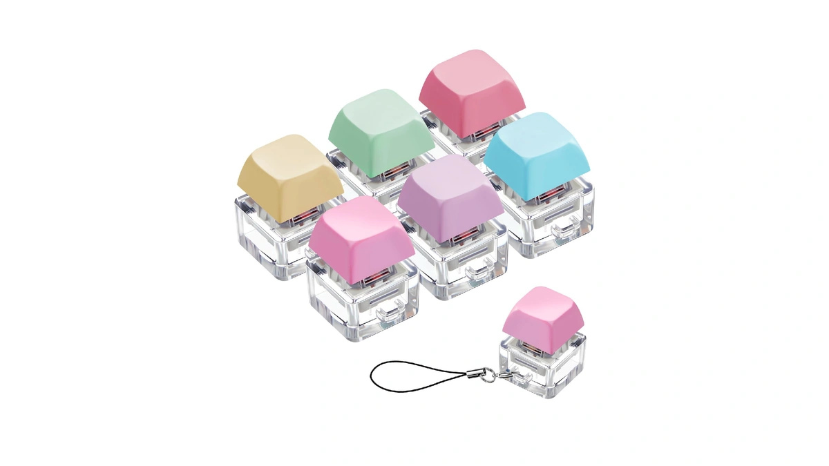 Taiyin 6 Pcs Keyboard Fidget Toys Keyboard Clicker Fidget Keychain