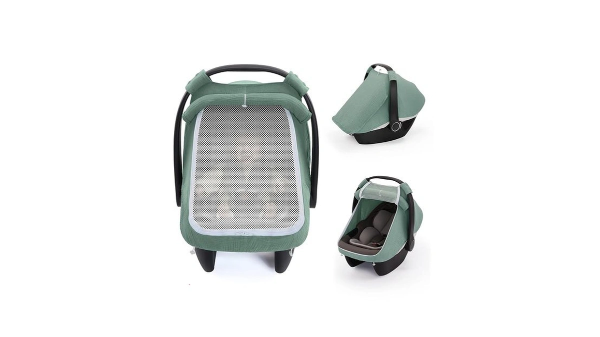 Blissful Diary Baby Car Seat Cover, Extra Large Mesh Window,