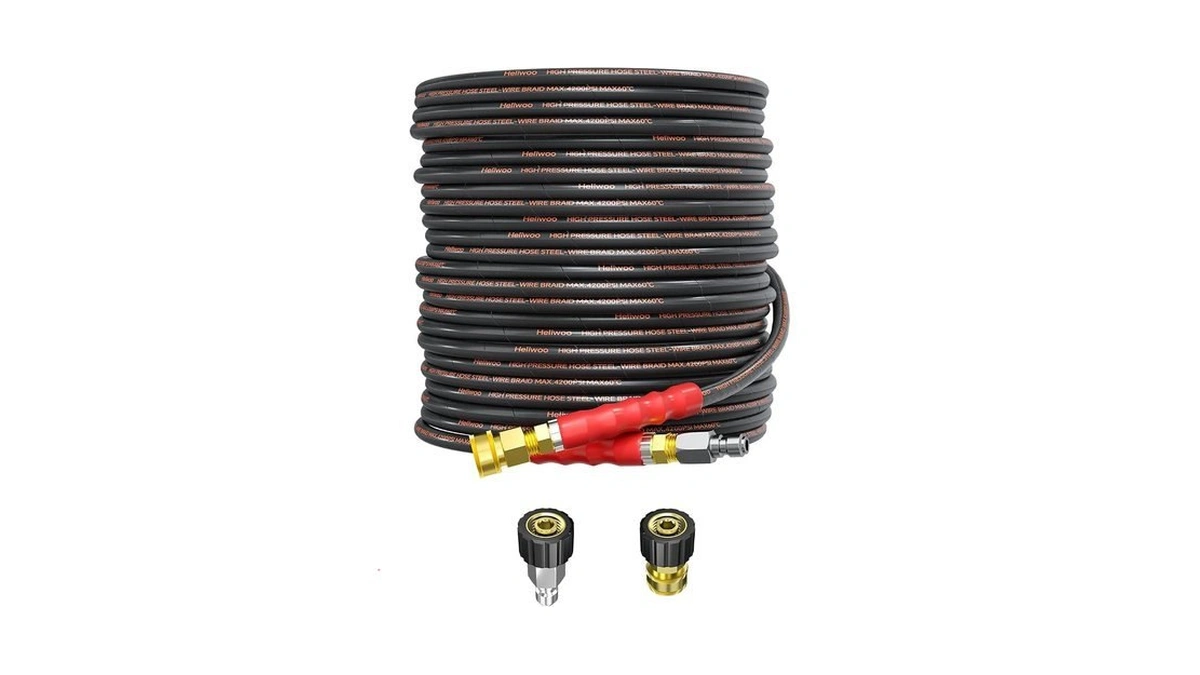 Heliwoo Pressure Washer Hose 75ft, 4200psi High Tensile Wire Braid