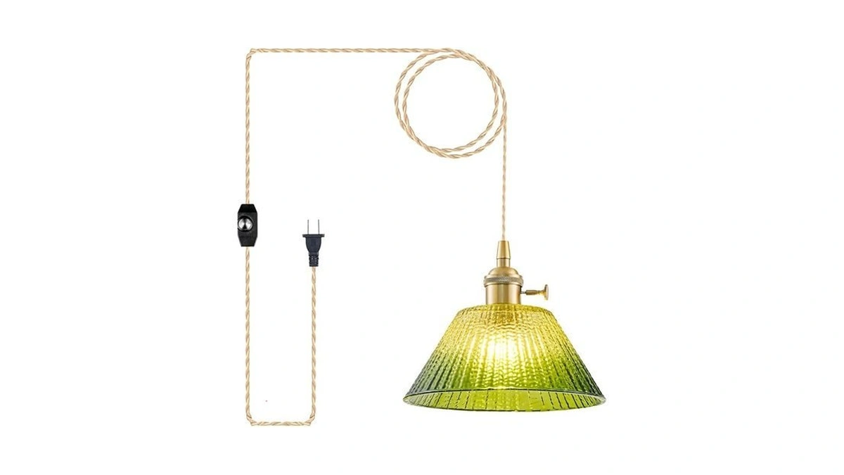 Plug In Pendant Light Vintage, Dimmable Pulley Hanging Lamp With