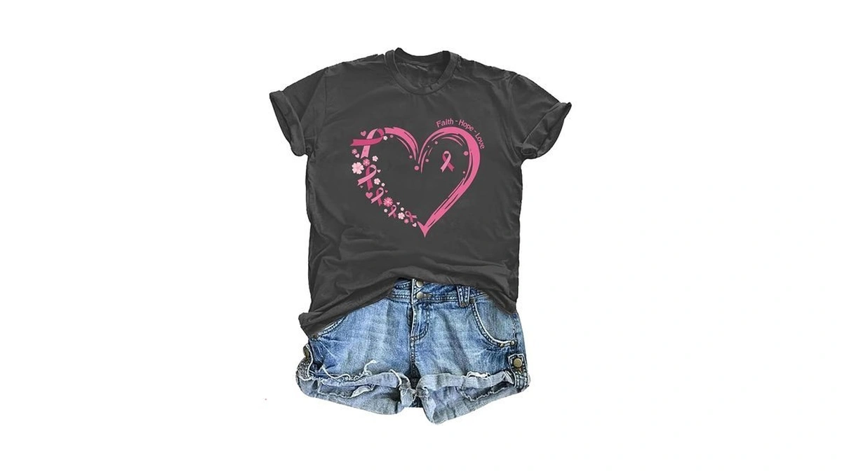 Pink Ribbon Shirts For Women Breast Cancer Shirt Funny Ribbon