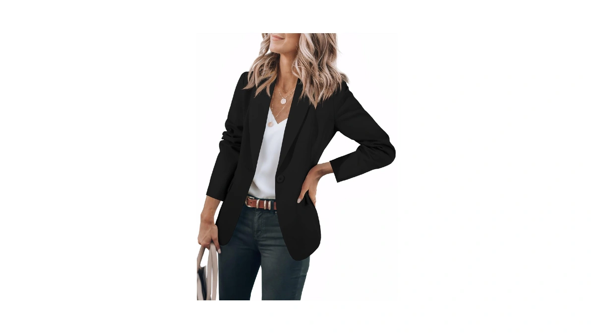Cicy Bell Womens Casual Blazers Open Front Long Sleeve Work