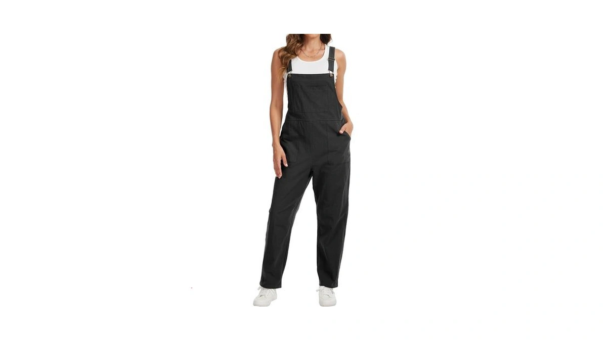 Work Idea Women's 100% Cotton Bib Overalls, Casual Relaxed Fit