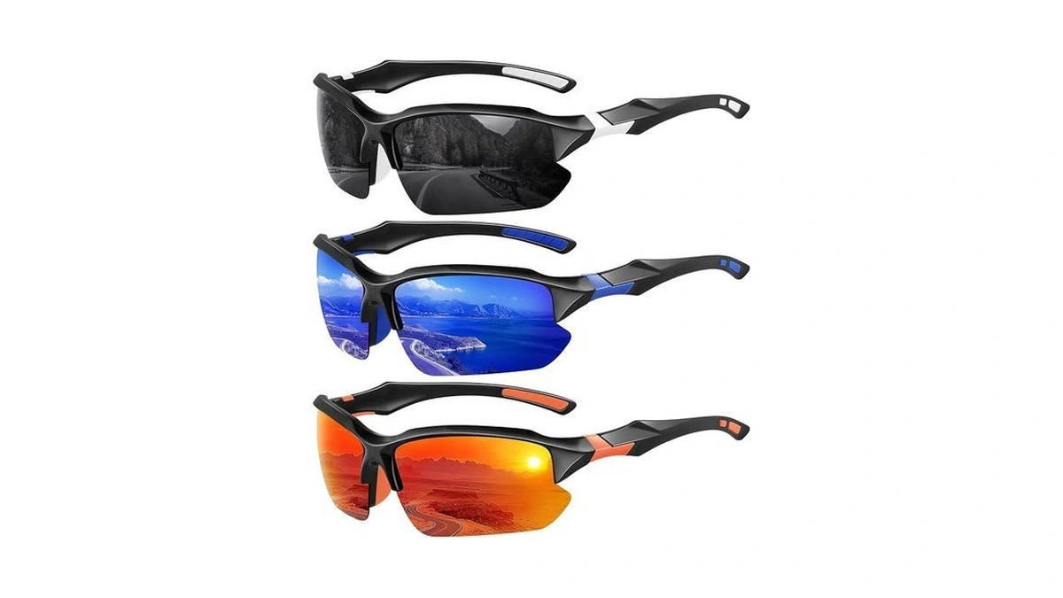 Xvxv 3 Pack Polarized Sports Sunglasses For Men, Uv Protection