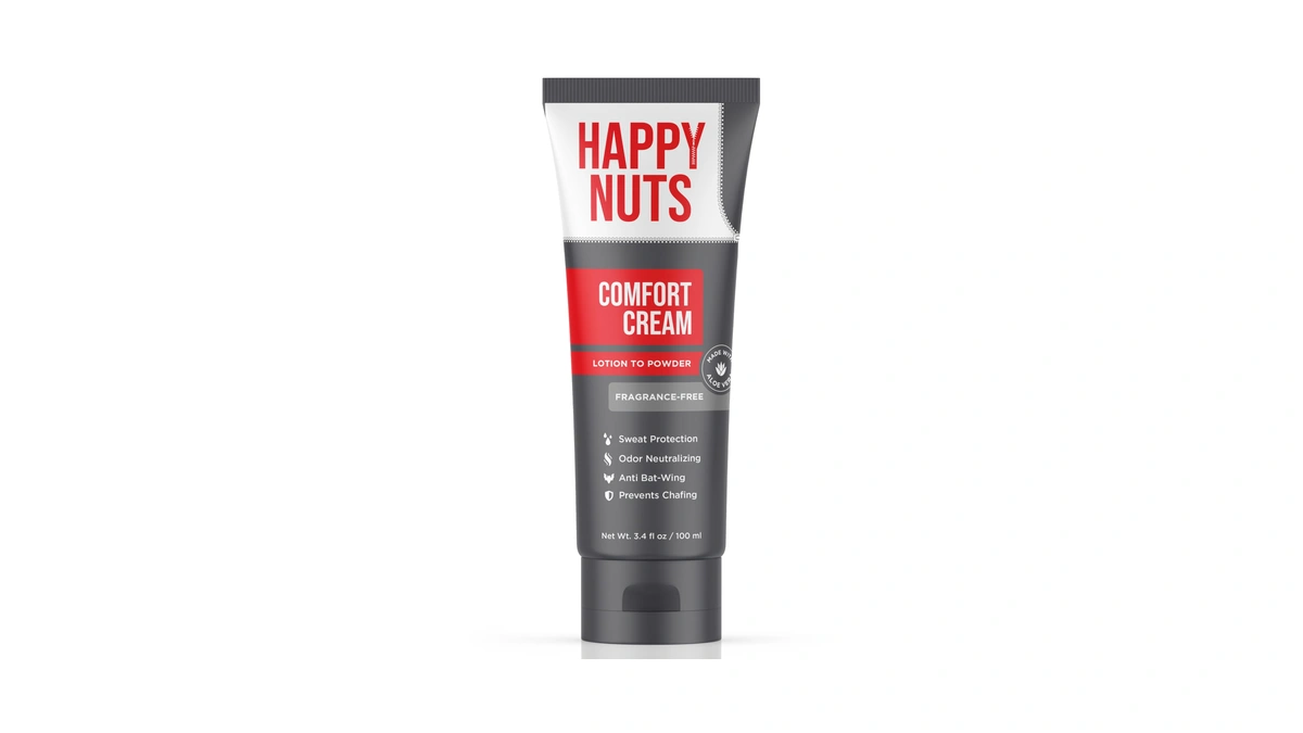 Happy Nuts Comfort Cream Deodorant For Men: Anti-chafing Sweat Defense,