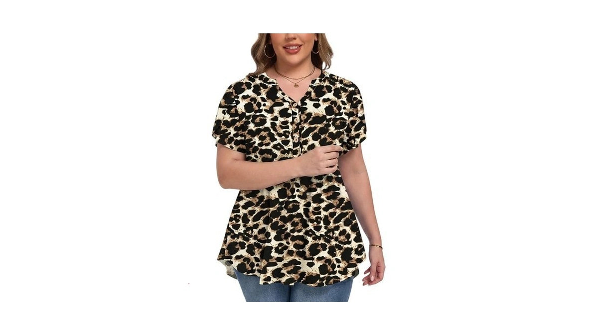 Ploknrd Plus Size Tunic Tops For Women Casual Loose Fit