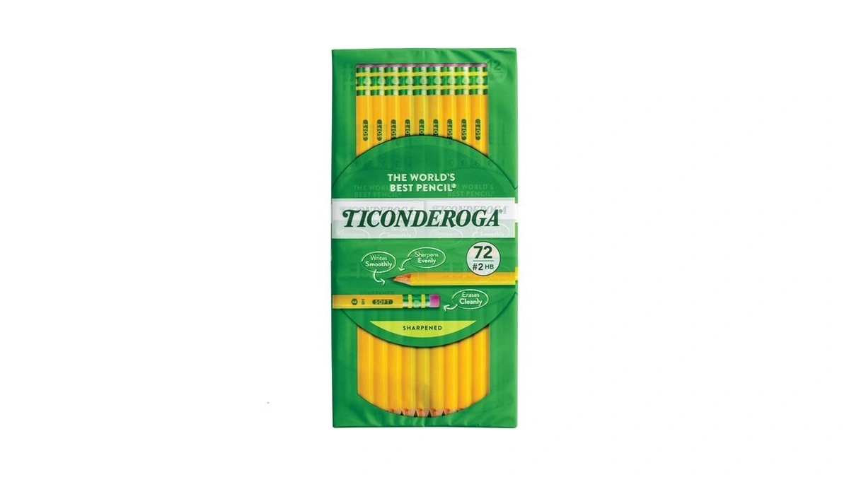 Ticonderoga Wood-cased Pencils, Pre-sharpened, 2 Hb Soft, Yellow, 72 Count