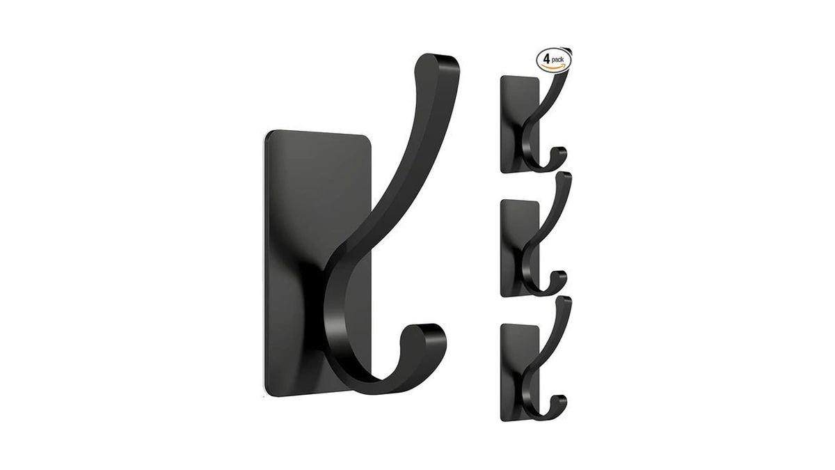 Jesginboo Self Adhesive Heavy Duty Coat Hooks For Wall, 4