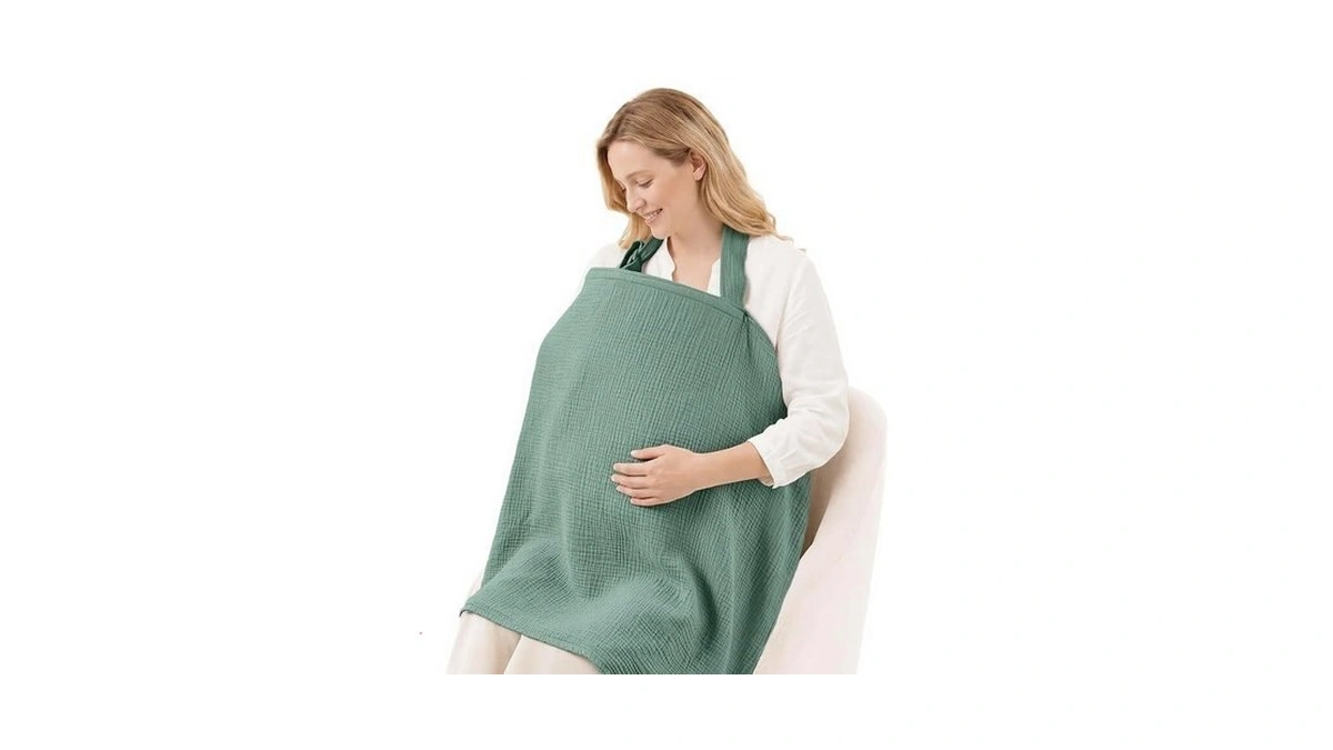 Blissful Diary Muslin Nursing Cover For Breastfeeding, Breathable Breastfeeding Cover