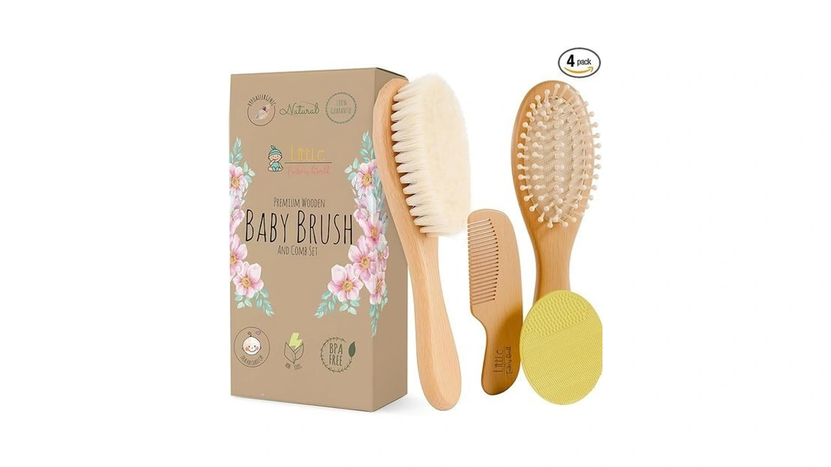 Little Tinkers World Baby Hair Brush And Comb Set 4-piece