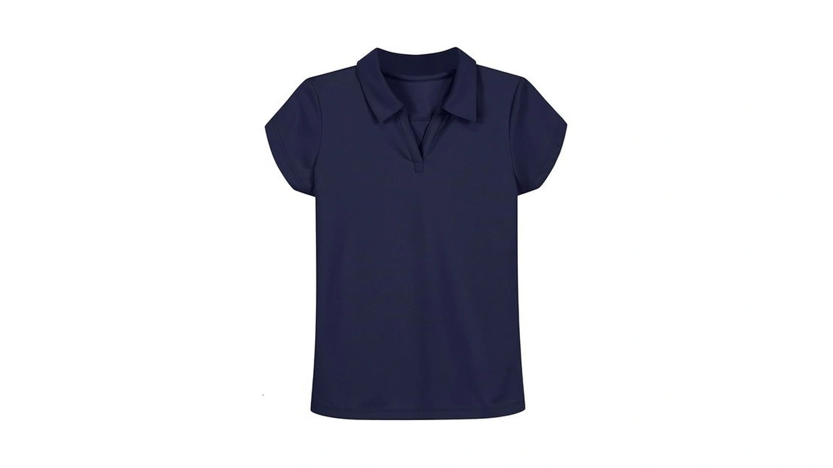 Nautica Girls School Uniform Short Sleeve Performance Polo Shirt, Navy,