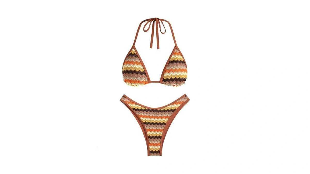 Seamoly Womens Bikini Sets Halter Triangle High Cut Two Piece