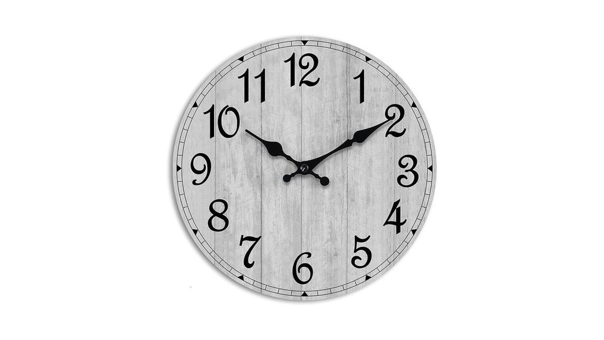 Hylanda Wall Clock, Rustic Wall Clocks Battery Operated Silent Non