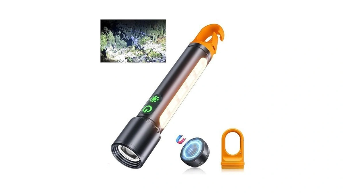Rechargeable Led Flashlight 2000 High Lumens, Magnetic & Hanging Base