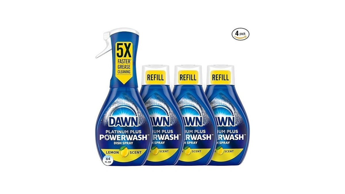 Dawn Powerwash Dish Soap Spray + 3 Dishwashing Liquid Refills