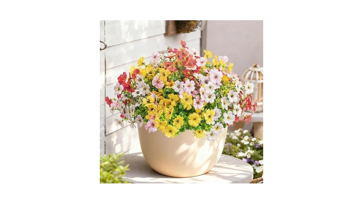 Artificial Flowers For Outdoors Decoration For Uv Resistant Silk,16 Bundles
