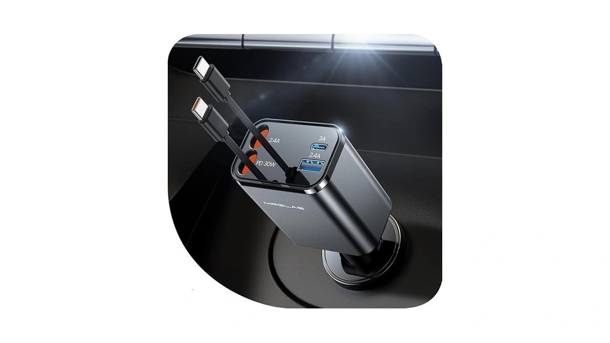 Retractable Car Charger For Iphone 17, 69w 4 In 1