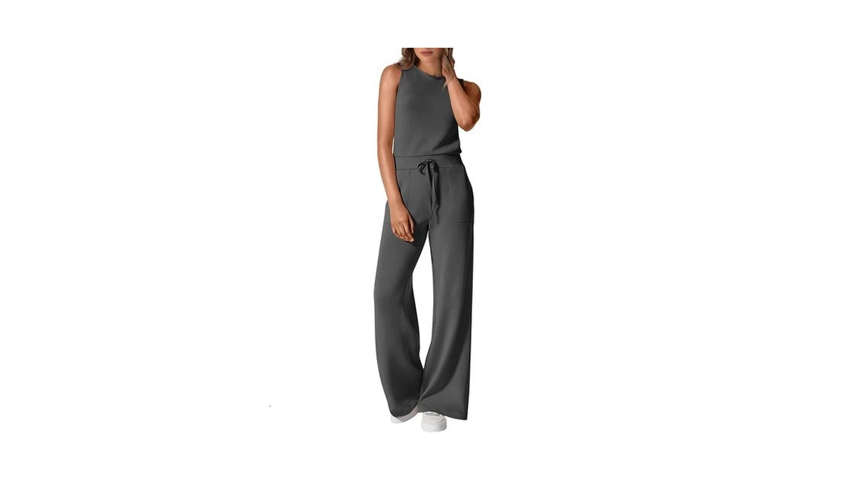 Prettygarden Womens Jumpsuits Summer Casual One Piece Outfits Sleeveless Wide