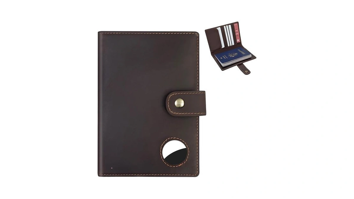 Genuine Crazy Horse Leather Passport Holder For Travel, Rfid Blocking