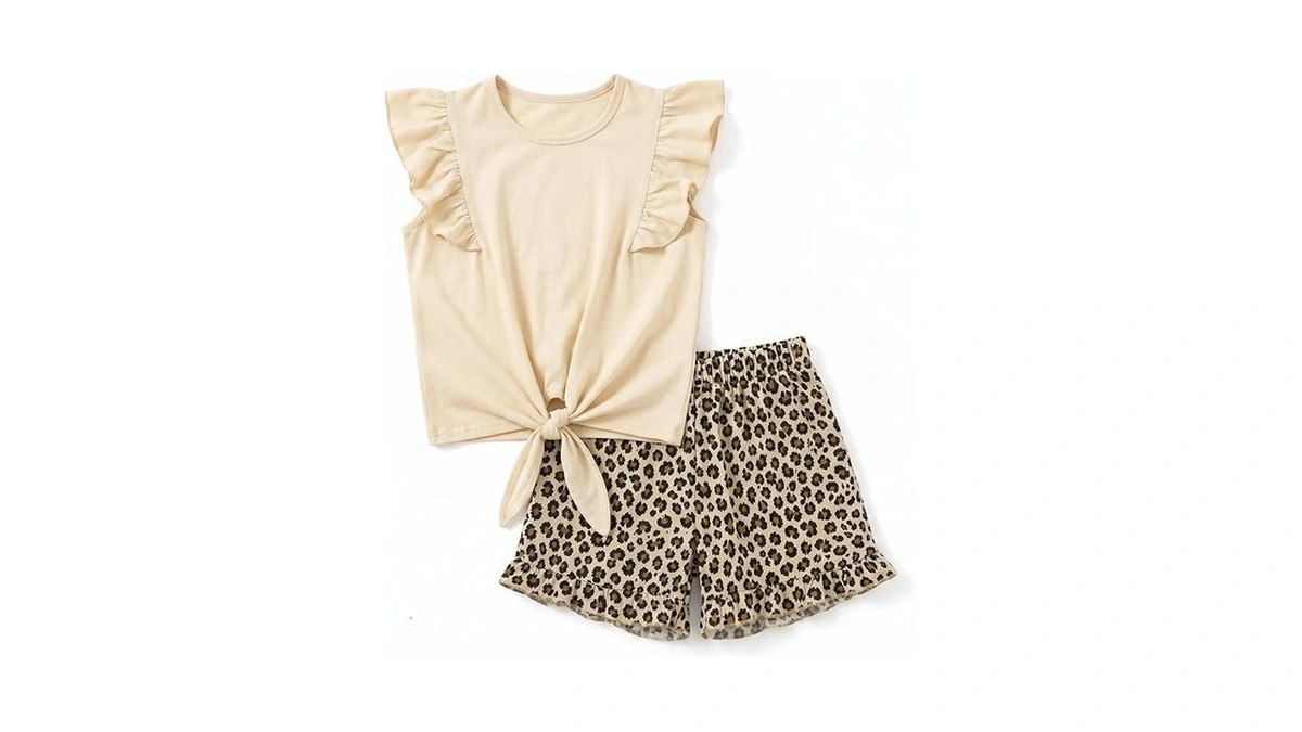 Hihosdor Girls Summer Outfits Flutter Sleeve Twist Front Tops And