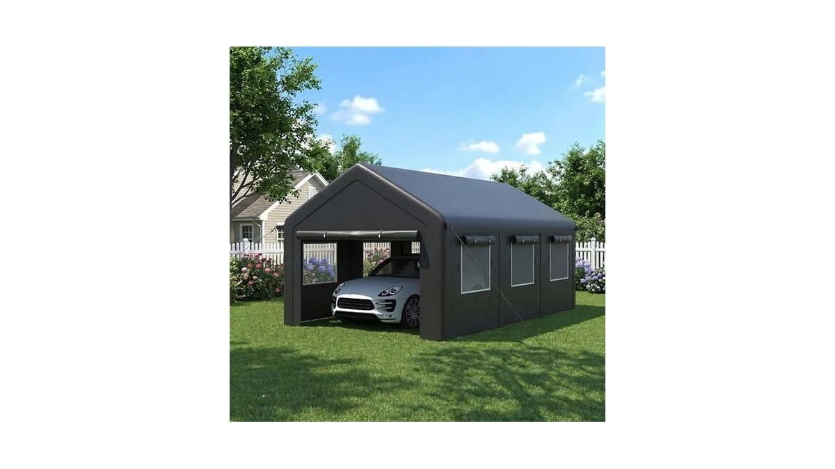 Mnlr 12x20 Ft Heavy Duty Carport Canopy - Portable Garage