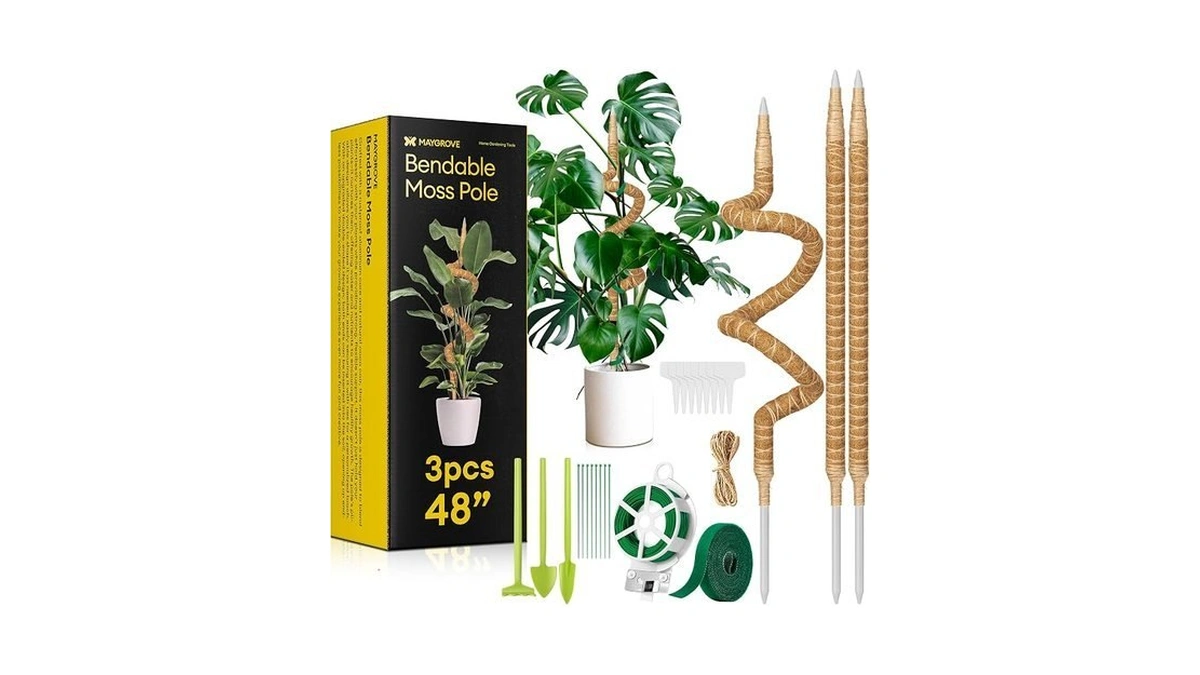 Maygrove 3-pack 48β Bendable Moss Pole Monstera Plant Support For