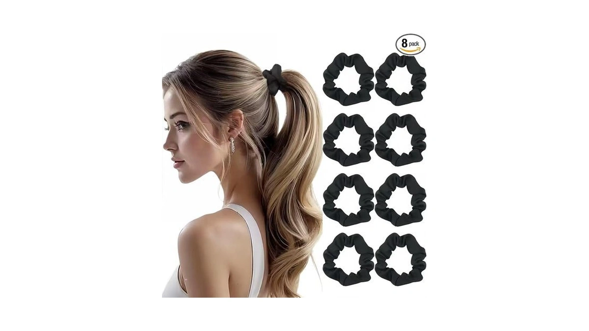 Nothstein 8pcs Small Satin Scrunchies Hair Ties For Women Think
