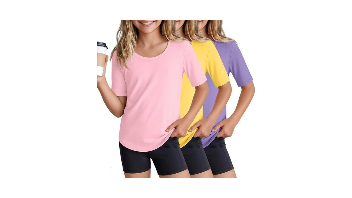 Xaatren 3 Pack Girls T Shirts Short Sleeve Tops Teens