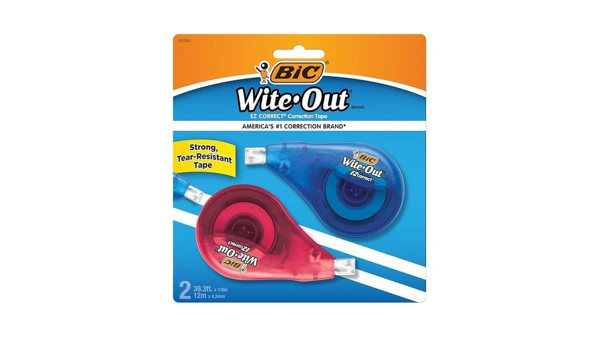 Bic Wite-out Ez Correct Correction Tape, White, No Dry Time,