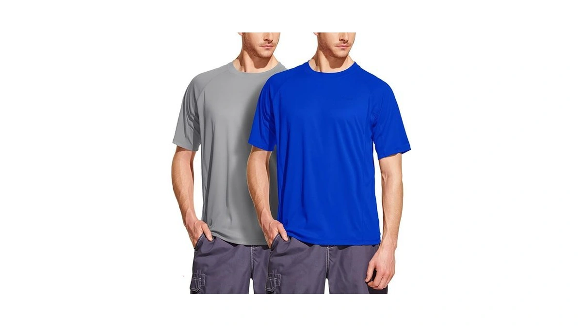 Athlio Men's Workout Running Shirts, Sun Protection Quick Dry Athletic